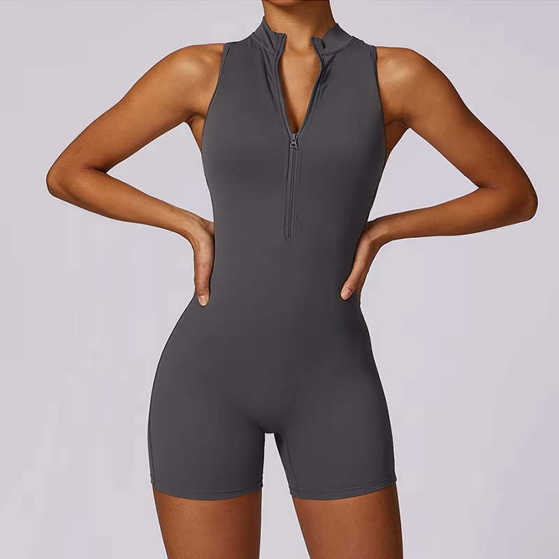 backless yoga jumpsuit, high intensity sportswear, women fitness zipper suit, naked feel jumpsuit, tight yoga jumpsuit
