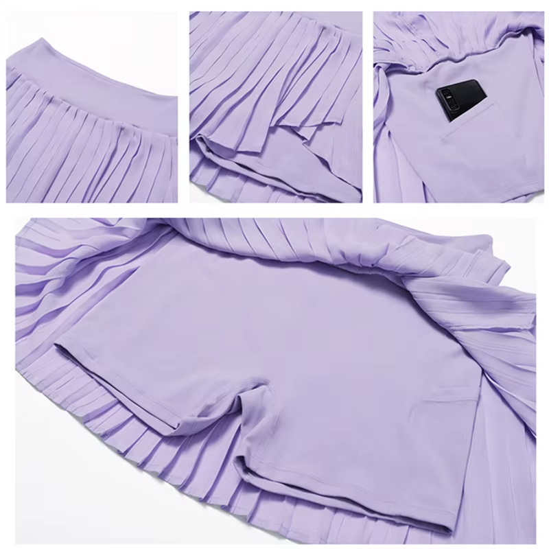 women sports skirt, golf skirt with shorts, running skirt with pocket, pleated athletic skort, workout tennis skort