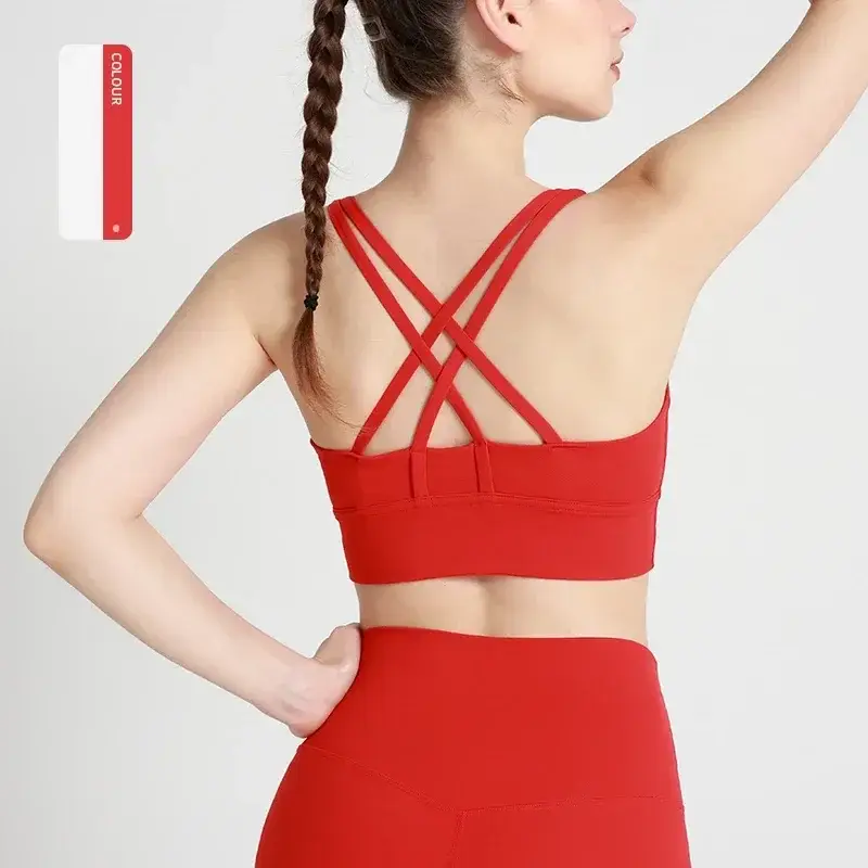 yoga set for women, criss-cross sports bra, high waist shorts, workout outfit, two piece gym suit