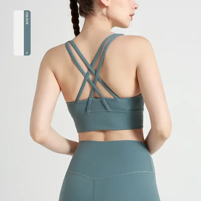 yoga set for women, criss-cross sports bra, high waist shorts, workout outfit, two piece gym suit