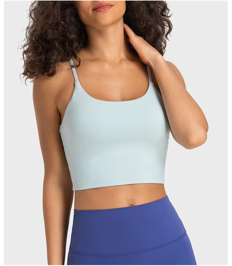 yoga tank top, strappy sports shirt, Pilates top women, slim fit workout vest, breathable fitness top