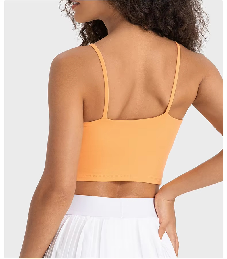 yoga tank top, strappy sports shirt, Pilates top women, slim fit workout vest, breathable fitness top