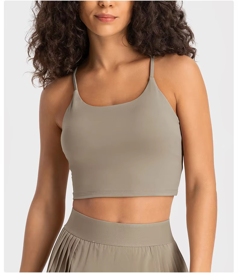 yoga tank top, strappy sports shirt, Pilates top women, slim fit workout vest, breathable fitness top