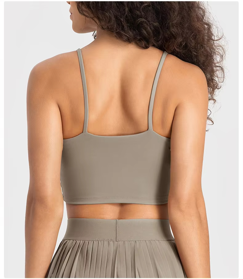 yoga tank top, strappy sports shirt, Pilates top women, slim fit workout vest, breathable fitness top
