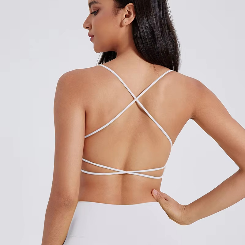 push up sports bra, cross strap bra, yoga gym crop top, fitness bra women, breathable sport top