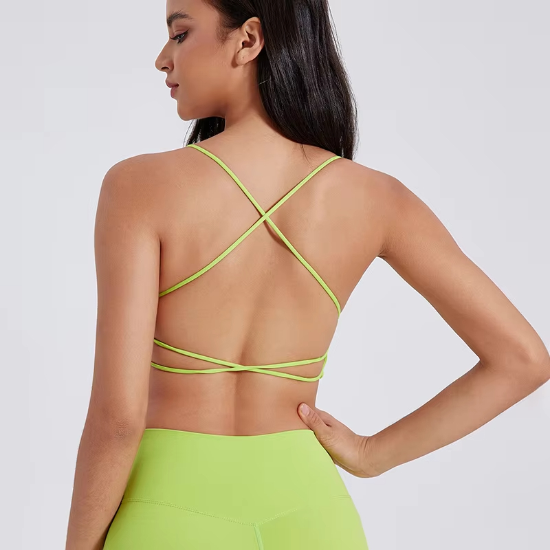 Women Cross Strap Sports Bra Push Up Sport Bra Top Yoga Gym Crop Top Brassiere Fitness Top Sport Breathable Beauty Back Bras