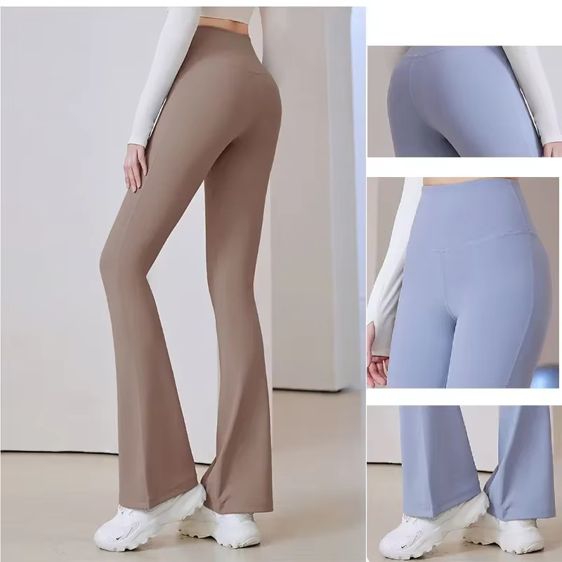 bell-bottom yoga pants, butt lifting leggings, high waist workout pants, slimming fit yoga pants, women gym leggings