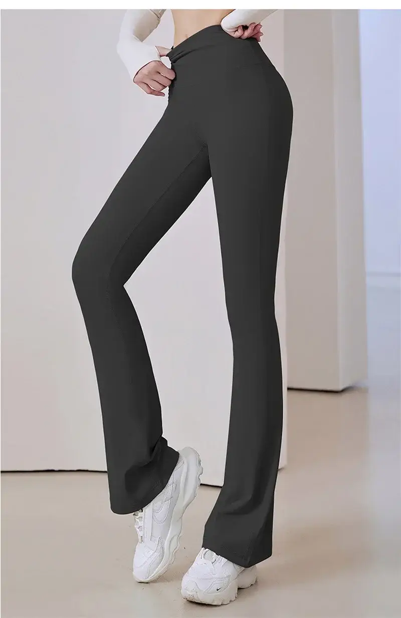 bell-bottom yoga pants, butt lifting leggings, high waist workout pants, slimming fit yoga pants, women gym leggings