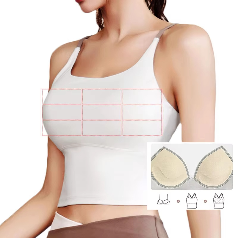 yoga crop top, built-in cups sports bra, crisscross back top, fitness crop top women, soft breathable gym top