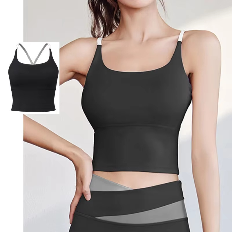 yoga crop top, built-in cups sports bra, crisscross back top, fitness crop top women, soft breathable gym top
