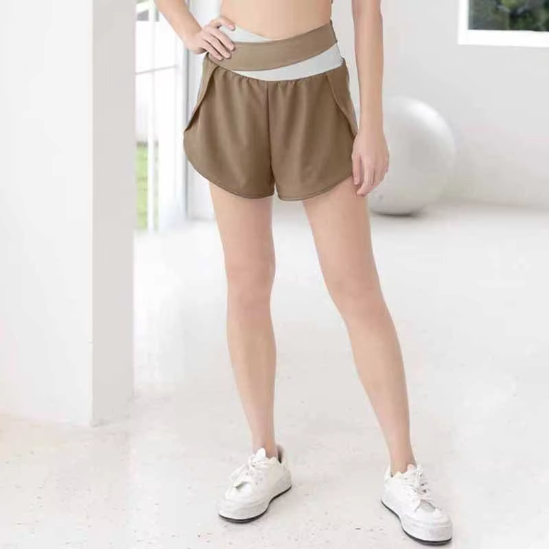 2 in 1 sport shorts, women fitness shorts, crossover running shorts, breathable gym shorts, yoga training shorts