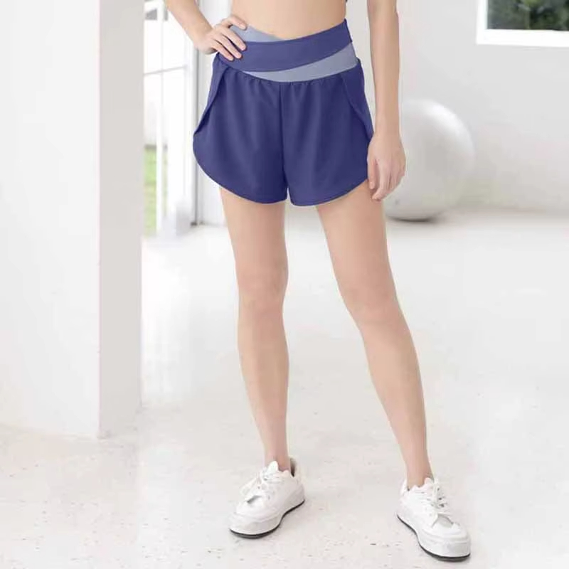 2 in 1 sport shorts, women fitness shorts, crossover running shorts, breathable gym shorts, yoga training shorts