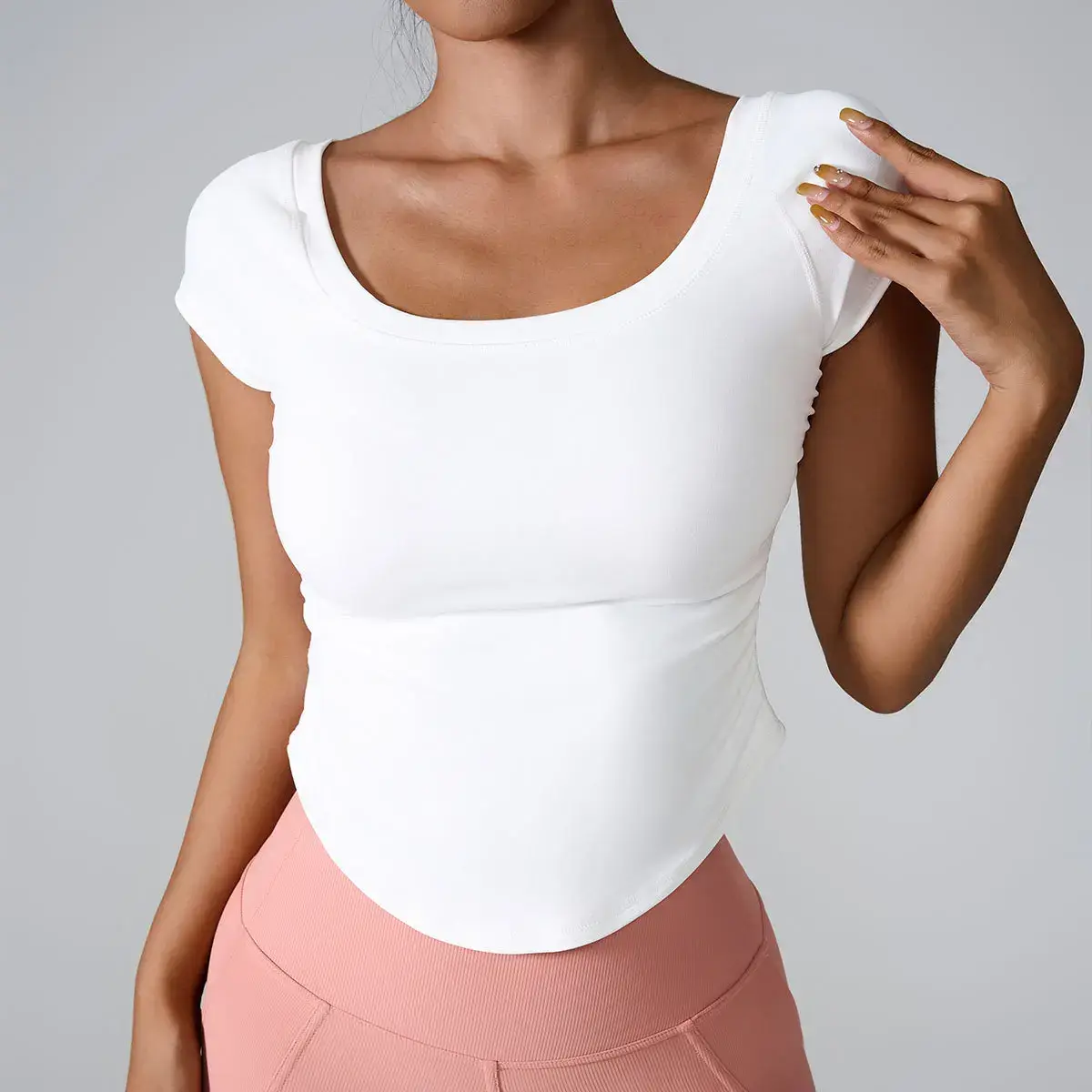 Women's Tight Fit Short Sleeve Quick-Dry Workout Top – Outdoor Yoga Gym Sport T-Shirt