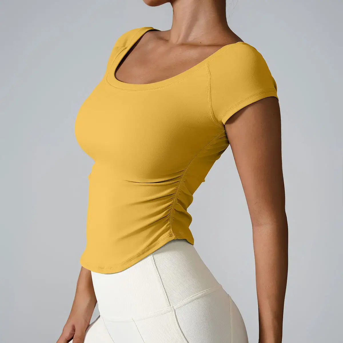 women's workout t-shirt, quick-dry sport top, tight fit gym shirt, yoga short sleeve top, athletic shirt for women