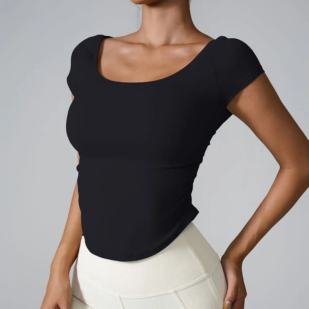 women's workout t-shirt, quick-dry sport top, tight fit gym shirt, yoga short sleeve top, athletic shirt for women