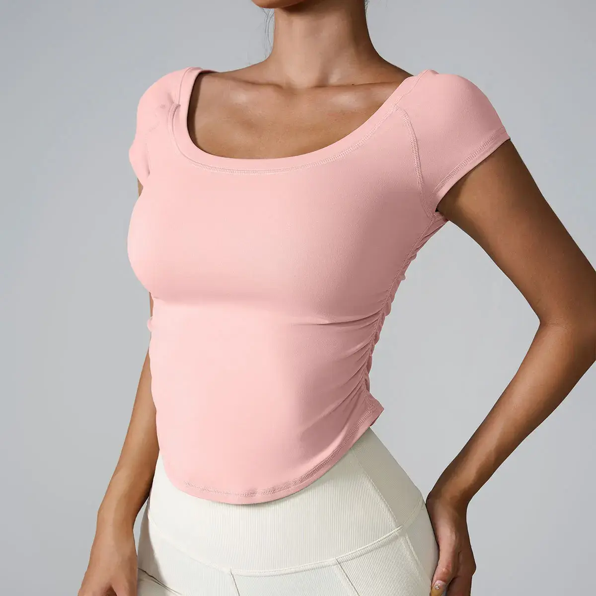 women's workout t-shirt, quick-dry sport top, tight fit gym shirt, yoga short sleeve top, athletic shirt for women
