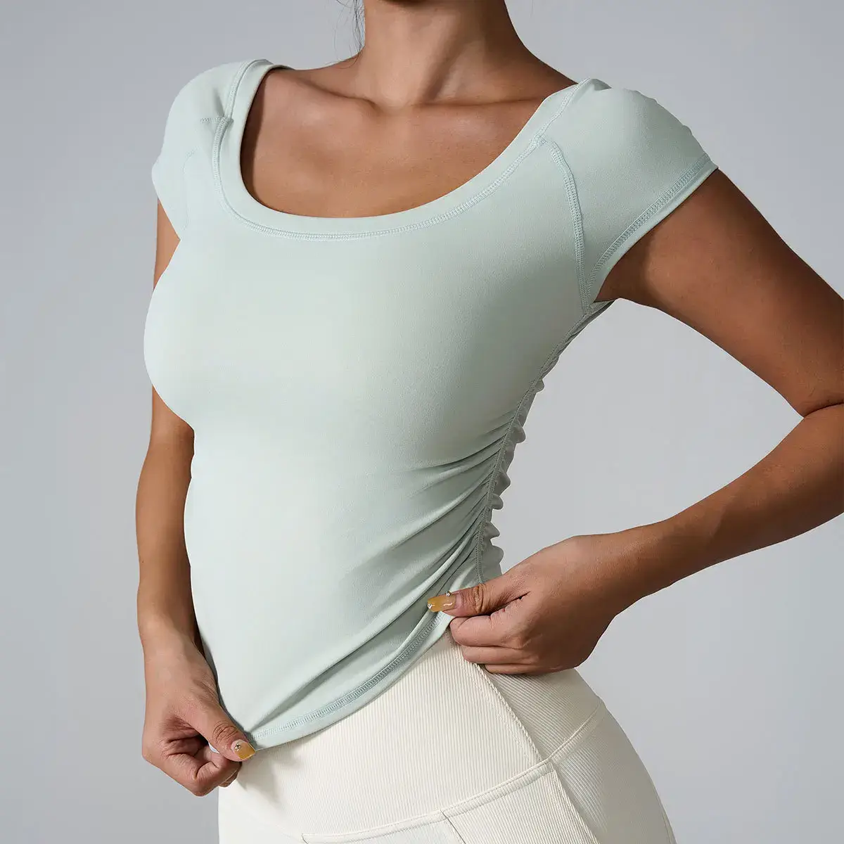 women's workout t-shirt, quick-dry sport top, tight fit gym shirt, yoga short sleeve top, athletic shirt for women