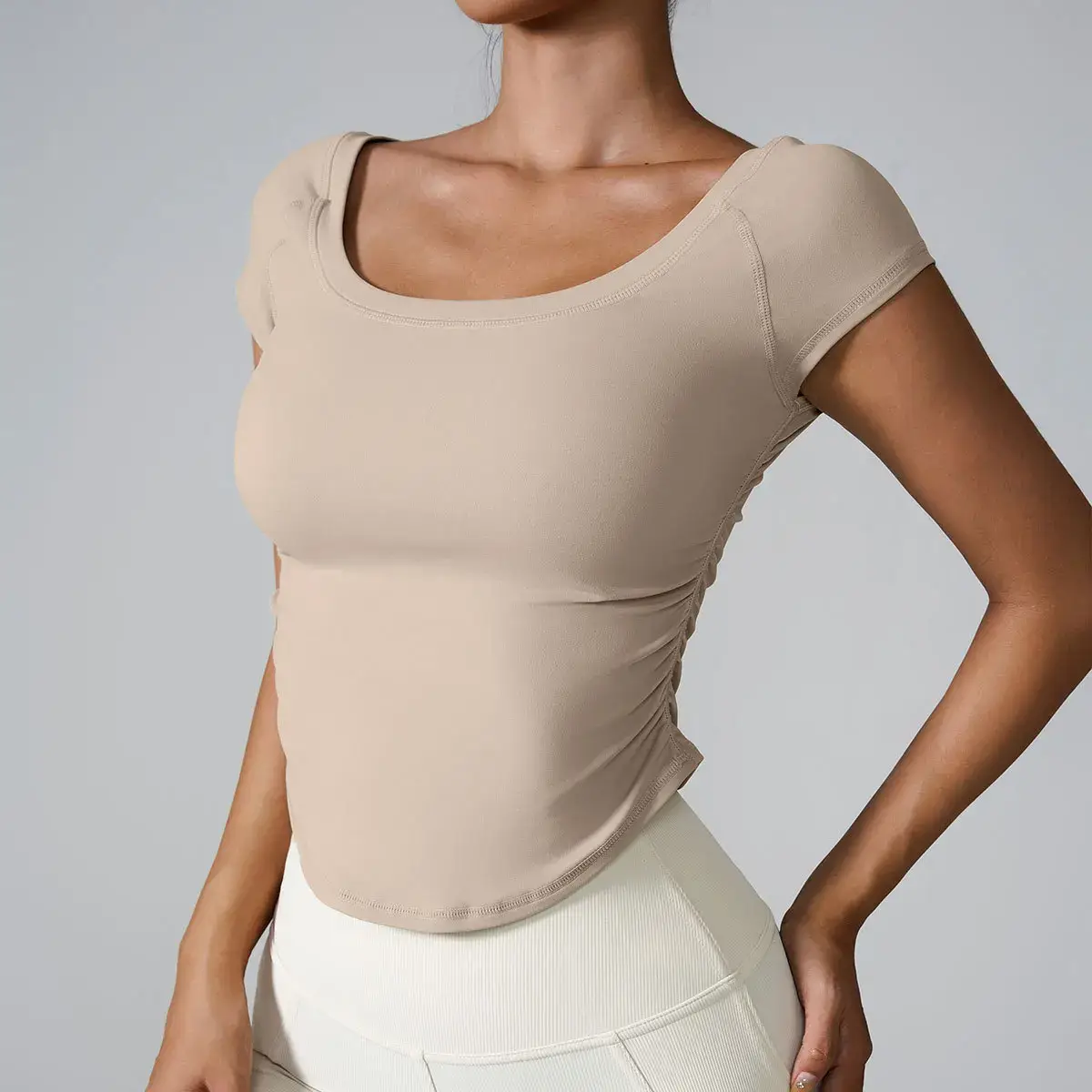 women's workout t-shirt, quick-dry sport top, tight fit gym shirt, yoga short sleeve top, athletic shirt for women