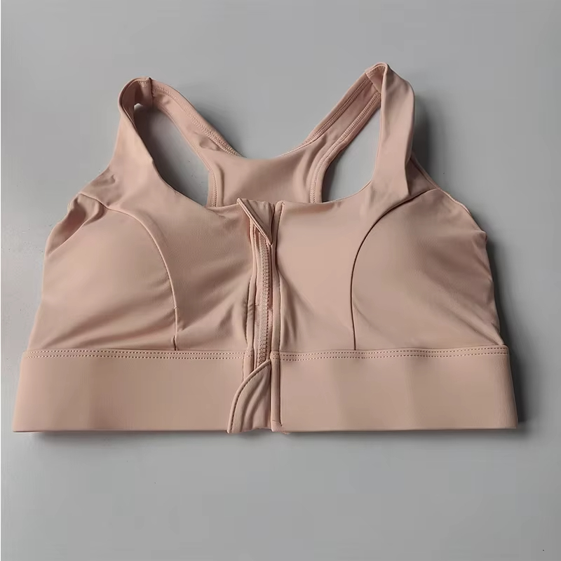 zipper sports bra, high impact bra women, shockproof fitness bra, quick dry sports bra, running yoga bra