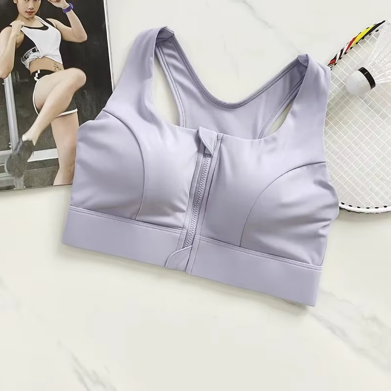 zipper sports bra, high impact bra women, shockproof fitness bra, quick dry sports bra, running yoga bra