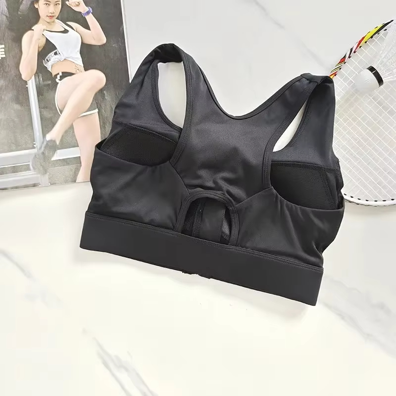 zipper sports bra, high impact bra women, shockproof fitness bra, quick dry sports bra, running yoga bra