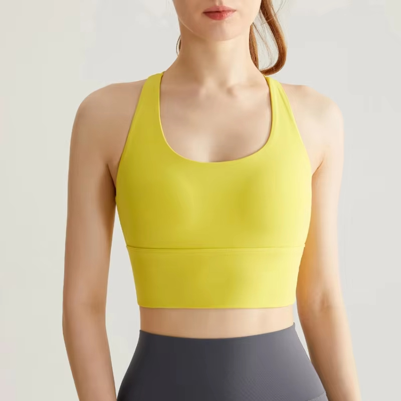 Seamless Sports Bra for Women – Breathable Push-Up Yoga Crop Top Shockproof Fitness Vest
