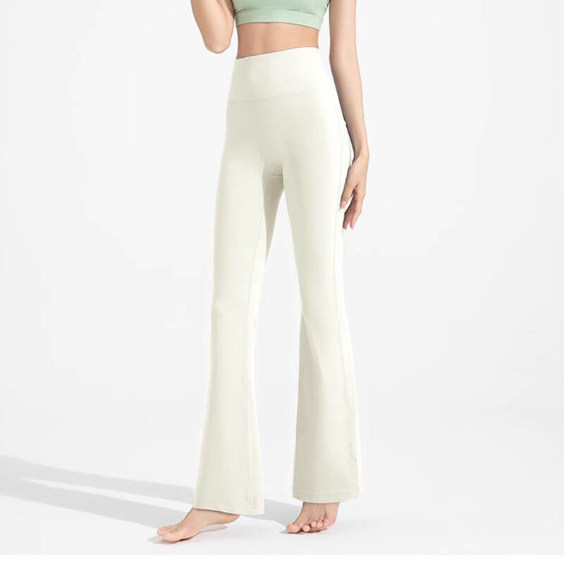 High-Waisted Flared Yoga Pants for Women – Nude Feel Hip-Lifting Workout Trousers