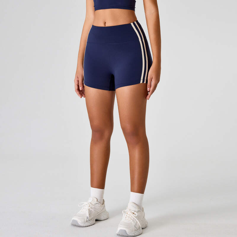 Women’s Colorblock Tight Yoga Shorts – High Waist Butt-Lifting Quick-Dry Hotpants for Workout, Running & Outdoor Fitness
