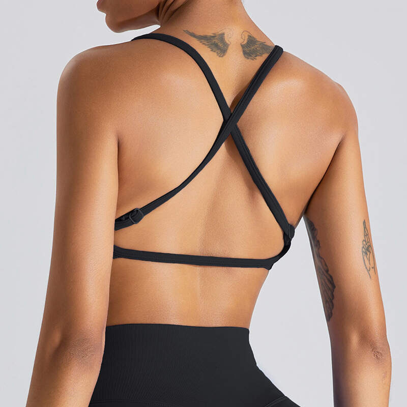 seamless yoga bra, women cross back sports bra, breathable quick dry bra, gym running workout top, fitness bra for yoga