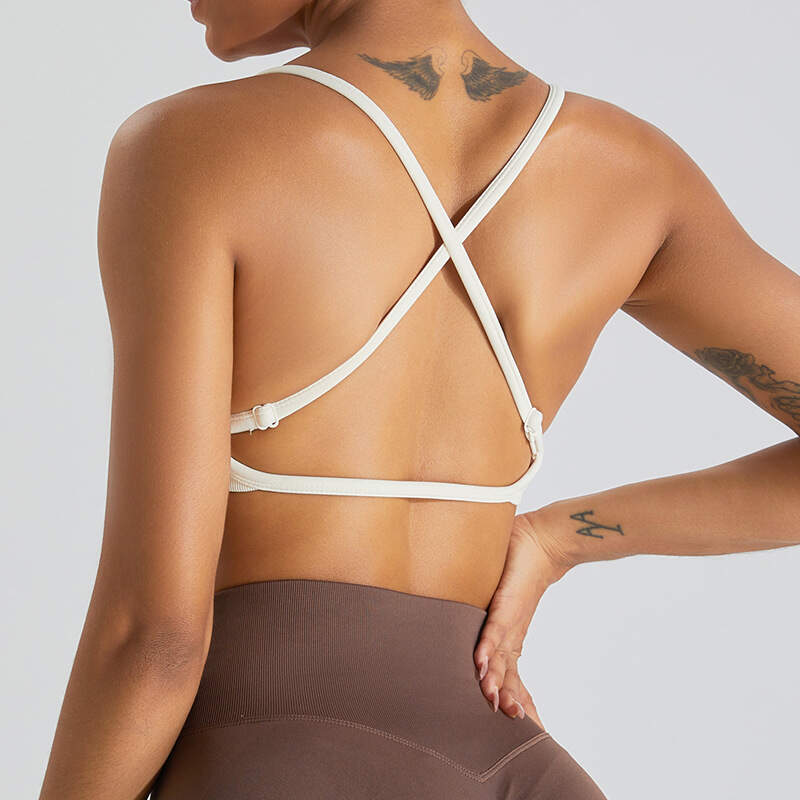 seamless yoga bra, women cross back sports bra, breathable quick dry bra, gym running workout top, fitness bra for yoga