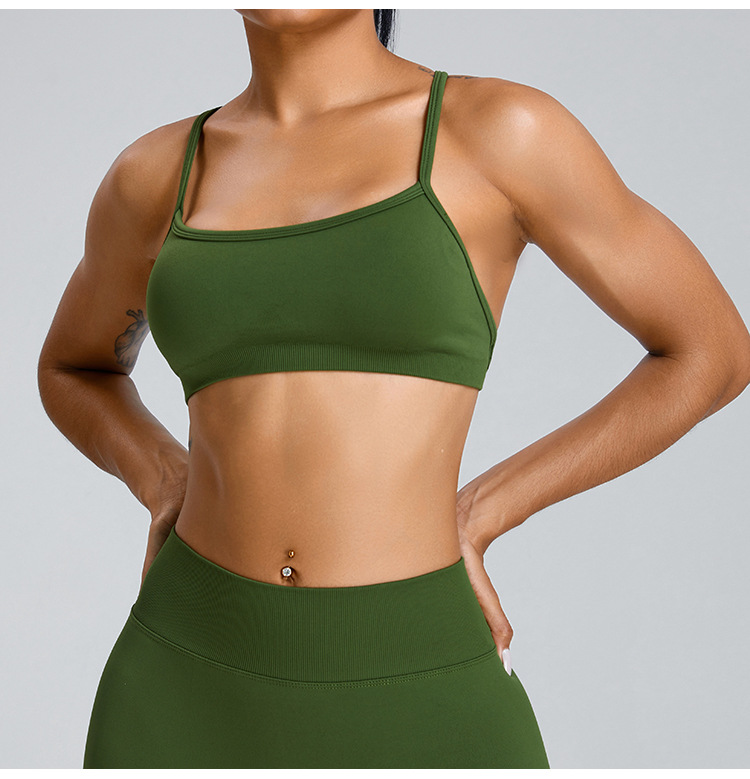 seamless yoga bra, women cross back sports bra, breathable quick dry bra, gym running workout top, fitness bra for yoga