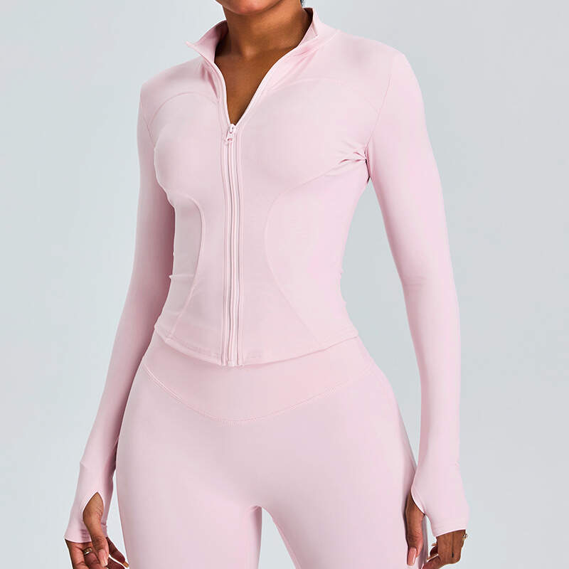 zip-up yoga jacket, women’s fitness outerwear, long sleeve sports top, slim fit running jacket, quick dry workout jacket