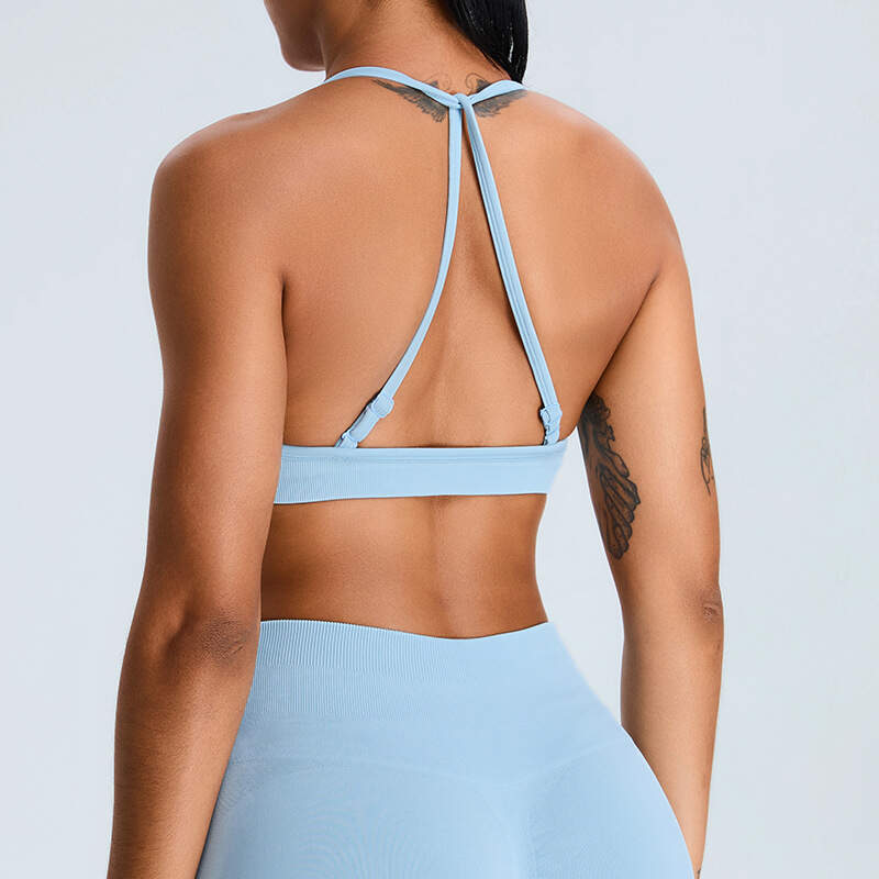 seamless yoga bra, quick-dry sports bra, crisscross back vest, women workout crop top, breathable fitness underwear