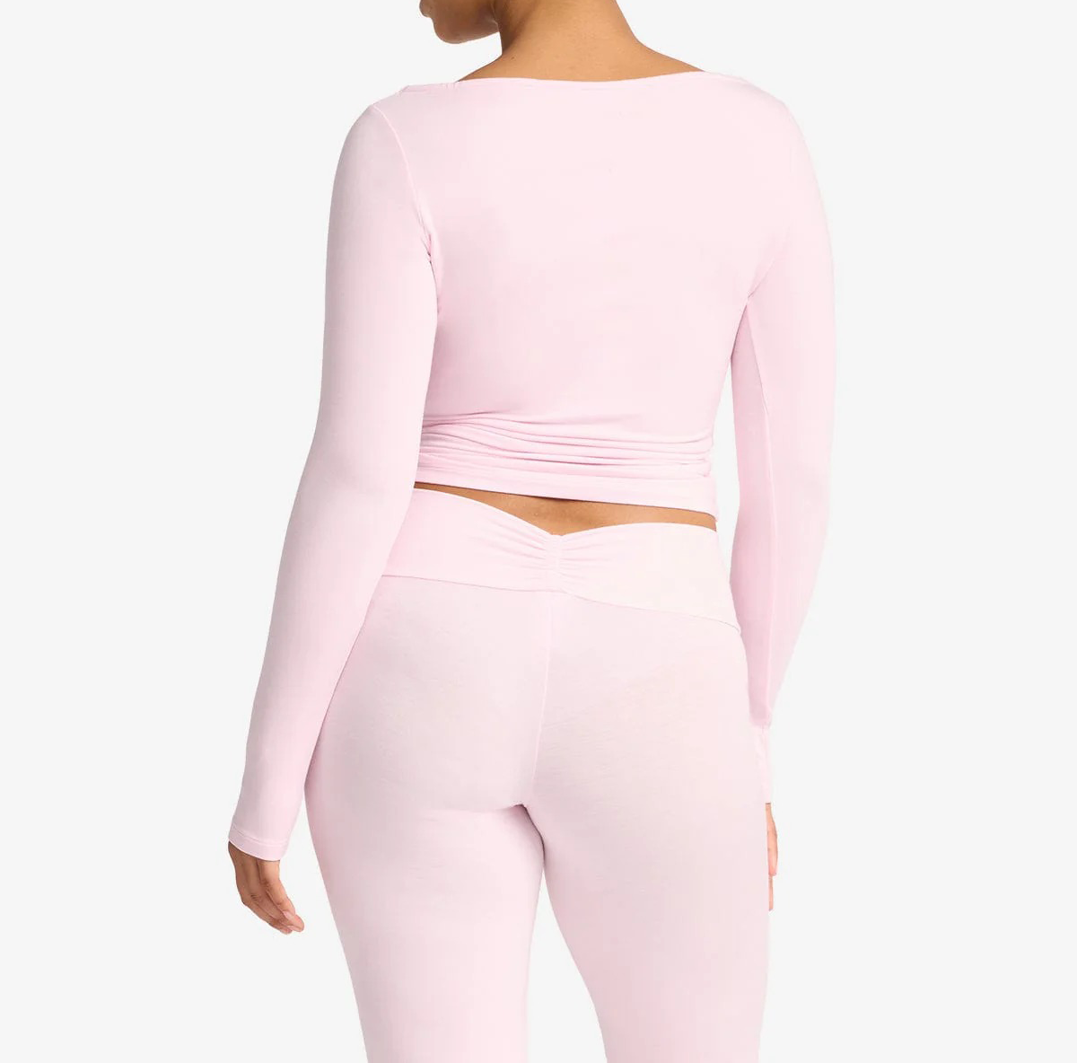 boat neck yoga top, long sleeve lounge shirt, soft french terry top, fitted recovery top, casual yoga wear
