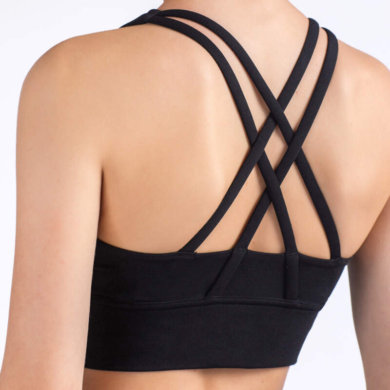 crisscross sports bra, shockproof workout bra, yoga tank top women, breathable gym top, high support sports bra