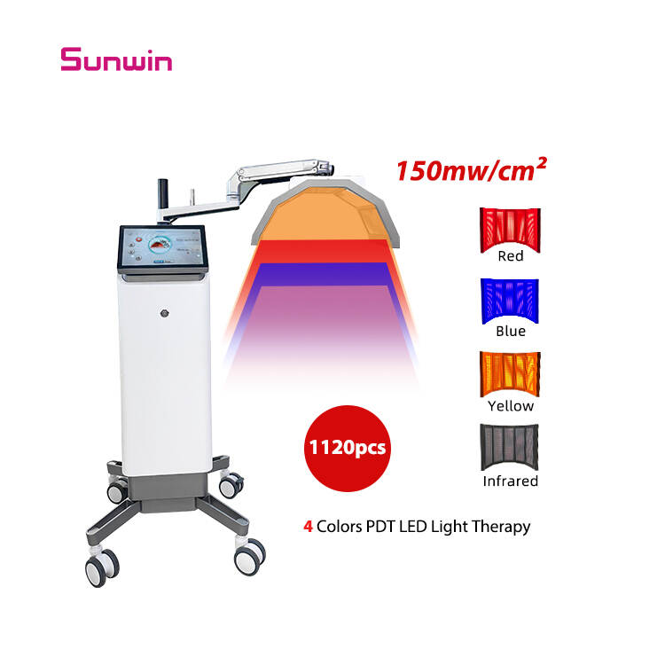 4 Colors Infrared Red Blue Yellow Facial Skin Rejuvenation Pdt Led Light Therapy Machine