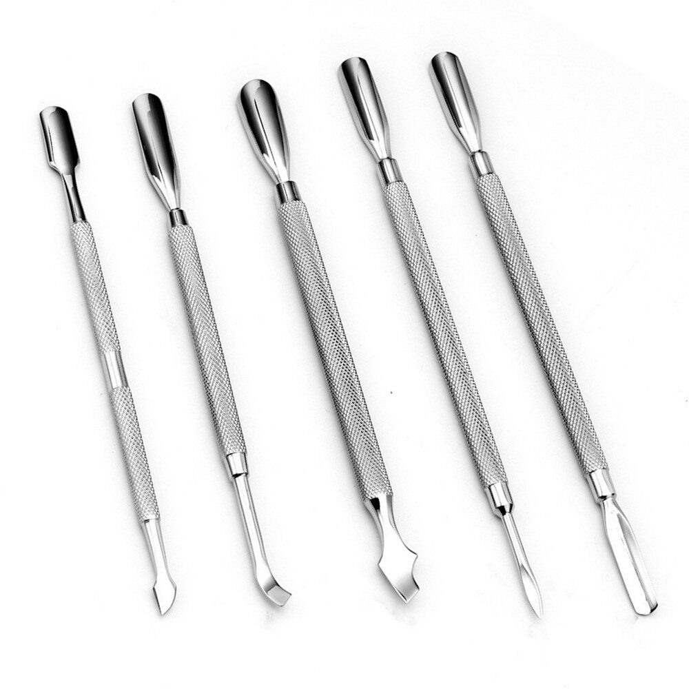 cuticle pusher stainless steel, double ended cuticle trimmer pusher