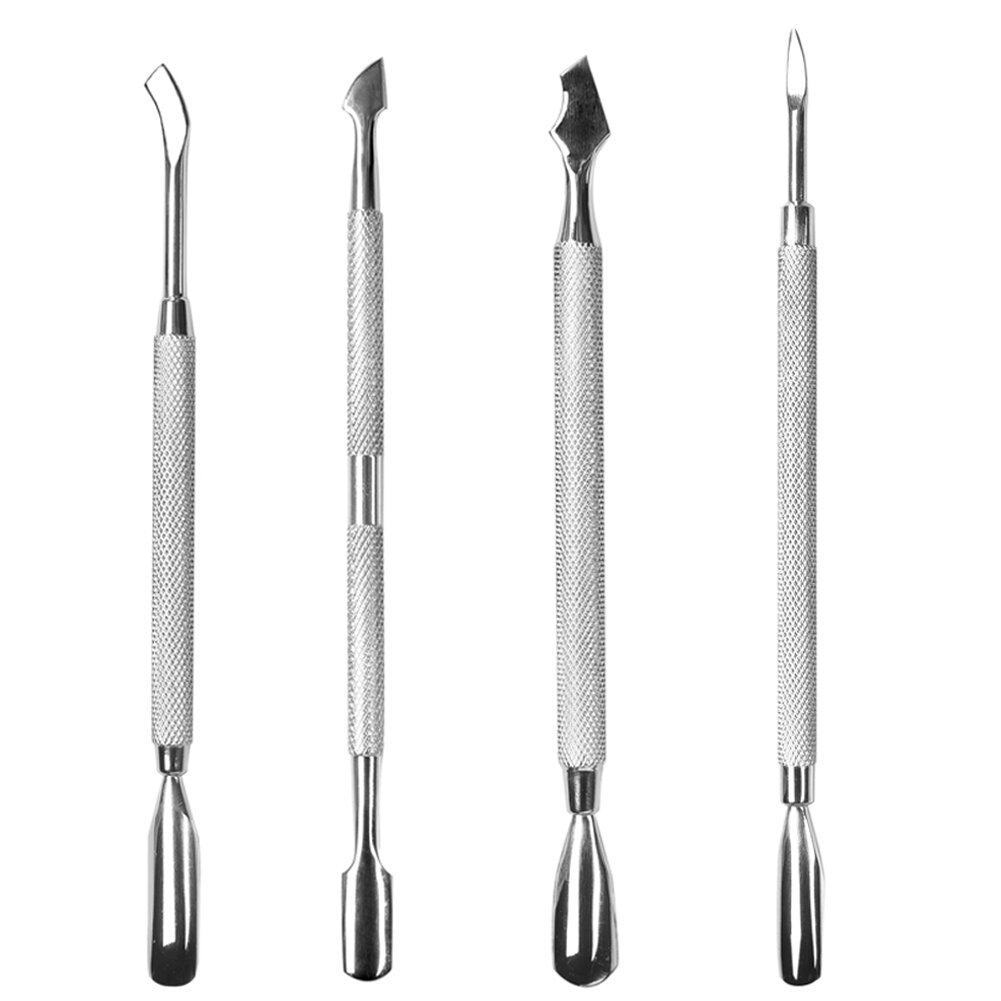 cuticle pusher stainless steel, double ended cuticle trimmer pusher