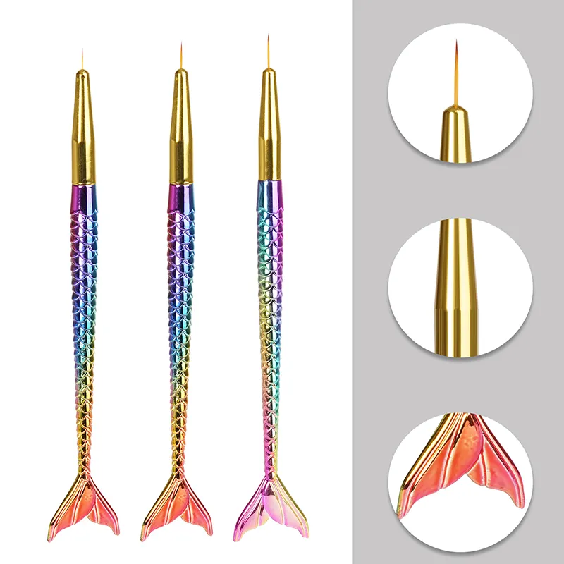 Mermaid Thread Pen Manicure Fine Line Acrylic nail art brush