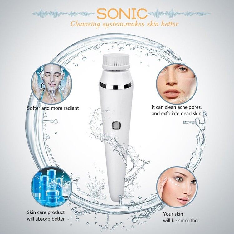 facial cleansing brush electric facial exfoliating massage brush, facial cleansing brush face scrubber electric