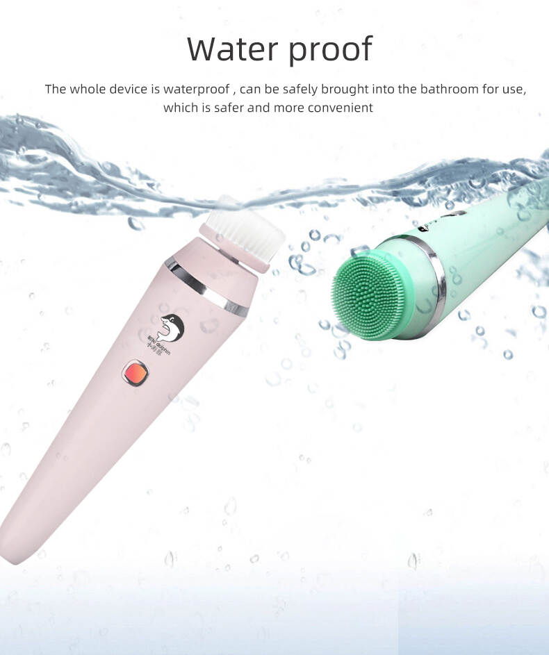 Waterproof Facial Cleansing Brush,Sonic Facial Cleansing Brush,Silicone Facial Cleansing Brush,Facial Cleansing Brush With Silicone Head