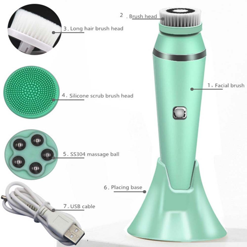 pink sonic face cleansing brush, private label facial cleansing brush, rechargeable facial cleansing brush face scrubber