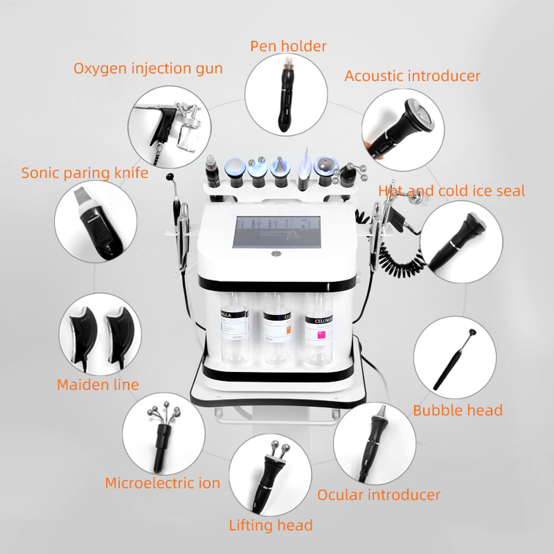 10 en 1 Hydra Facial Machine, Hydro Dermabrasion Machine, Hydra Oxygen Facial Machine