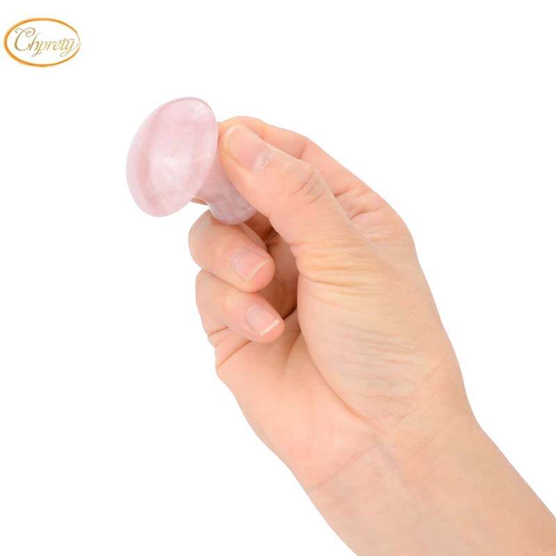 Rouleau de jade pour visage blanc, masseur de visage de quartz rose à rouleau jade, ensemble de rouleaux de jade de 6, ensemble de rouleaux jade rose