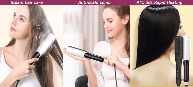 hair straightener brush_ceramic hair iron_hair styler