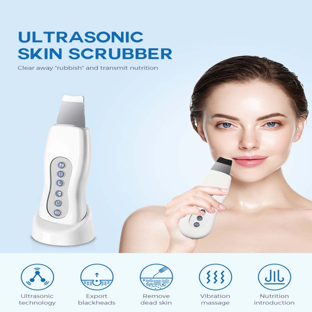 ultrasonic skin scrubber,face scraper,skin spatula