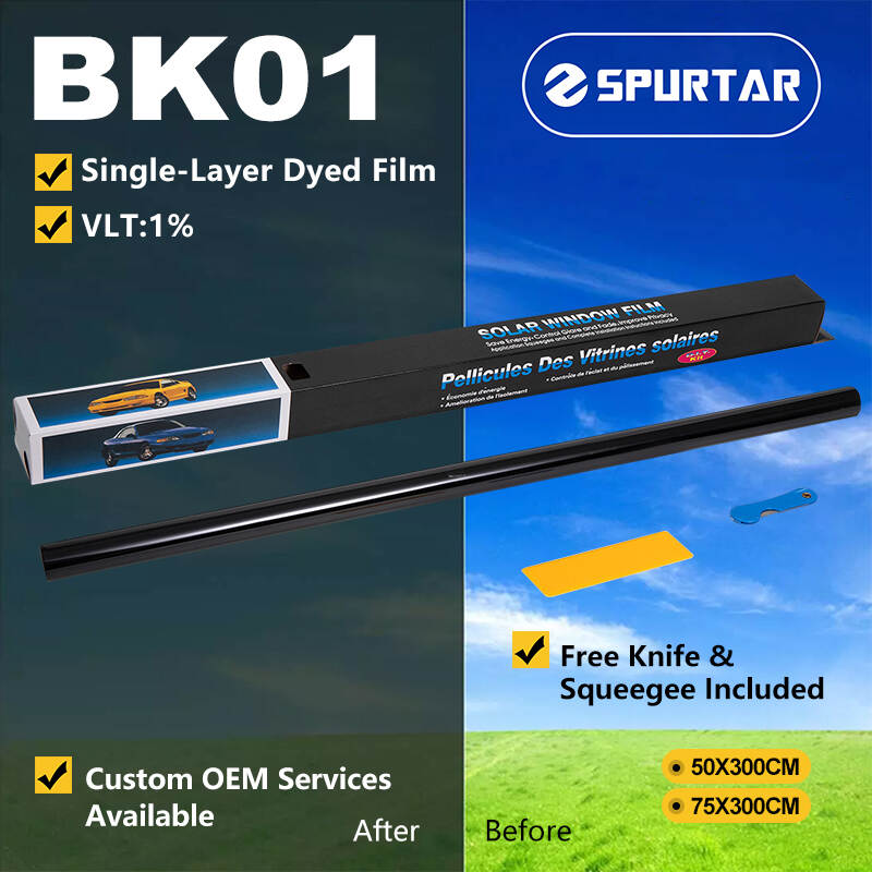 Spurtar Small Roll Tinted Glue Film Window Solar Film 1% VLT