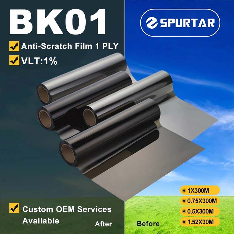 Spurtar Car Window Solar Film Single Layer Anti-scratch Medium Roll Film 1% VLT