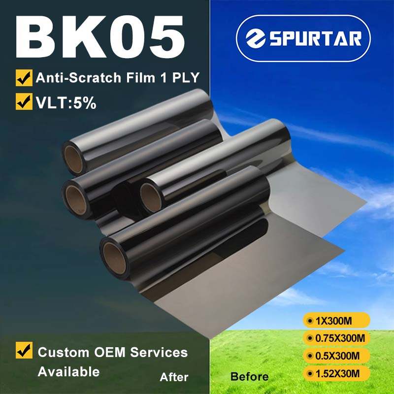 Spurtar Car Window Solar Film Single Layer Anti-scratch Medium Roll Film 5% VLT