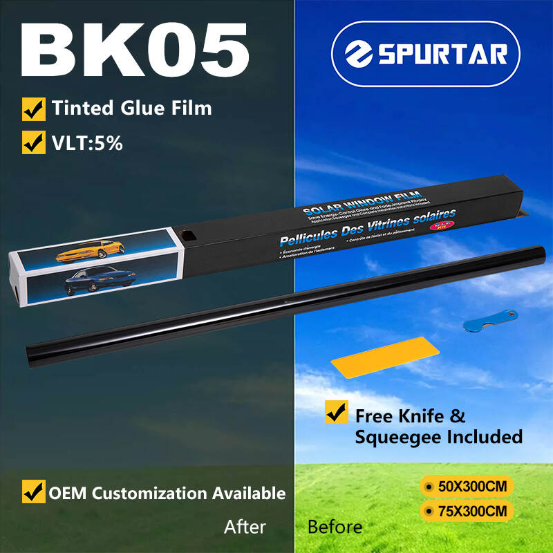 Spurtar Small Roll Tinted Glue Film Window Solar Film 5% VLT